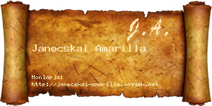 Janecskai Amarilla névjegykártya